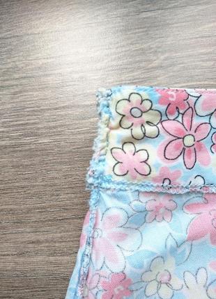 Річна віскозна спідниця з рюшами блакитна в рожевий квіточку в подарунок до будь-якої купівлі7 фото