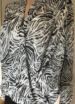 Блуза на запах,з довгим рукавом, принт зебра4 фото