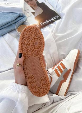 Adidas forum low orange кросівки білі оранжеві шкіряні форуми адідас на липучці10 фото