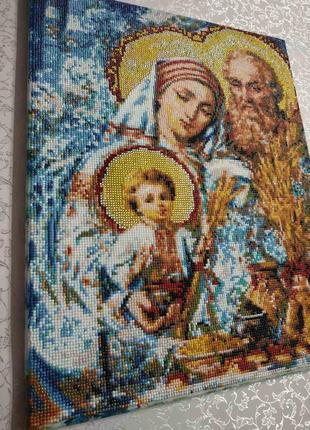 Картина діамантова мозаїка алмазна святе сімейство ікона різдво4 фото