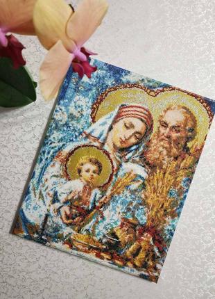 Картина діамантова мозаїка алмазна святе сімейство ікона різдво8 фото