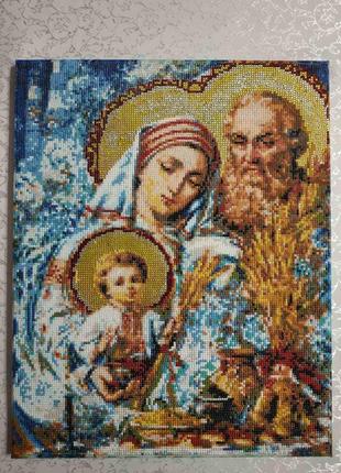 Картина діамантова мозаїка алмазна святе сімейство ікона різдво1 фото