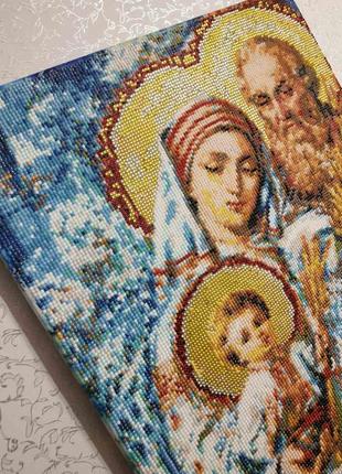 Картина діамантова мозаїка алмазна святе сімейство ікона різдво3 фото