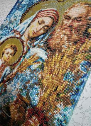 Картина діамантова мозаїка алмазна святе сімейство ікона різдво5 фото