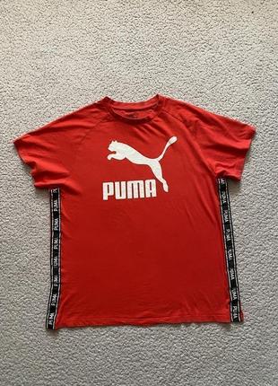 Футболка з лампасами big logo puma1 фото