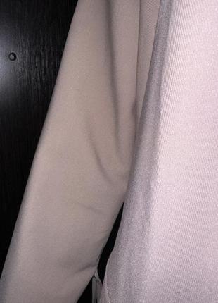 Трендовый удлиненный пиджак базового цвета с завязками на руках6 фото
