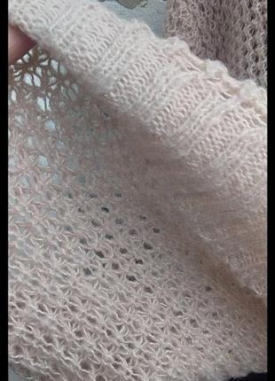 Нежная фактурная вафельная паутинка свитер кофта нюдовая свободная ажур кружево кашемир воздушный3 фото