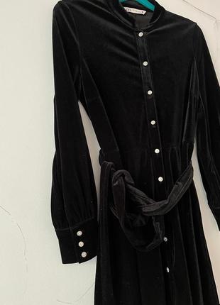 Платье бархатное zara