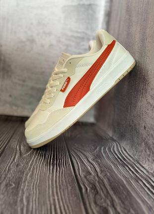 Кросівки puma court ultra lite white orange7 фото