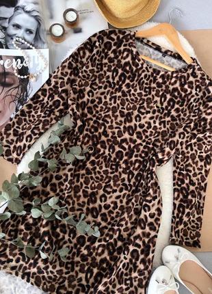 Красива тепленька леопардова сукня туніка2 фото