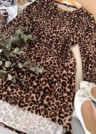 Красива тепленька леопардова сукня туніка3 фото