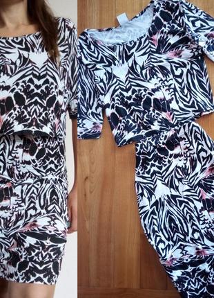 Комплект vero moda/ спідниця+топ/ трикотаж/ літній костюм/ кроп топ/ спідниця-олівець