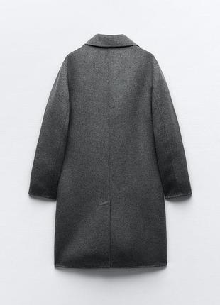 Двубортное пальто/жакет с шерстью zara l, xl6 фото