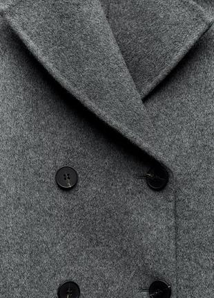 Двубортное пальто/жакет с шерстью zara l, xl8 фото