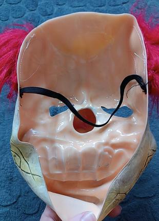 Маска латексна (резина) клоуна монстра на хеллоуїн або маскарад доросла5 фото