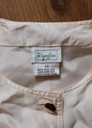 Шелковая легкая накидка пиджак жакет именитый бренд united color of benetton3 фото