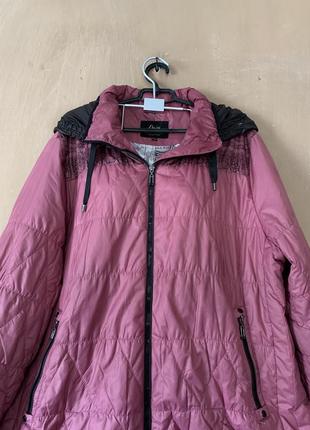 Куртка з капюшоном батал великого розміру 58 60 62 рожевого кольору жіноча3 фото