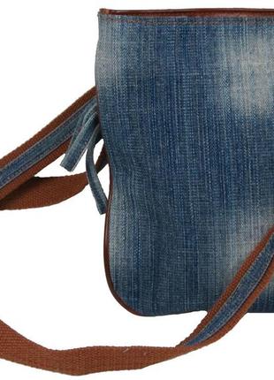 Наплічна джинсова сумка fashion jeans bag 8079 синя3 фото