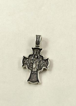 Двусторонний крест православный maxi silver 9006
