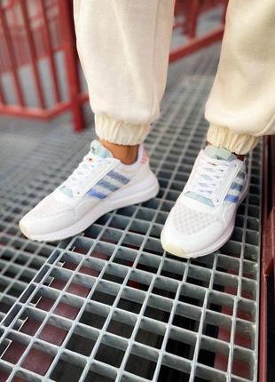 Мужские кроссовки adidas zx 500 rm "white/blue"6 фото