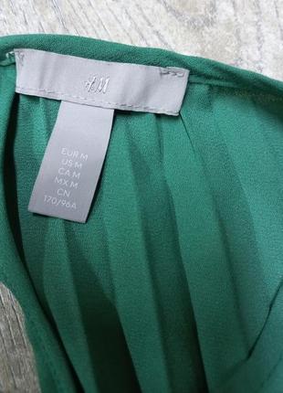 Блуза блузка плісирована довгий рукав кльошем зелена4 фото