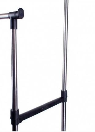 Универсальная прочная двойная напольная передвижная стойка для одежды double-pole 80062 фото