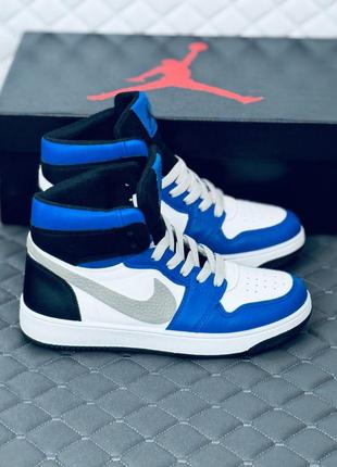 Кросівки хайтопи nike air jordan 1 унісекс кросовки найк джордан 1 сині