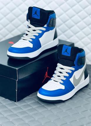 Кросівки хайтопи nike air jordan 1 унісекс кросовки найк джордан 1 сині2 фото