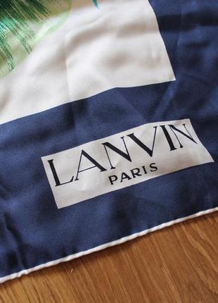 Ярчайший платок в цветы шелковый люкс бренд lanvin paris2 фото