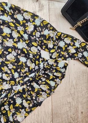 Шифонова блуза, блузка в квітковий принт zara оригінал.5 фото
