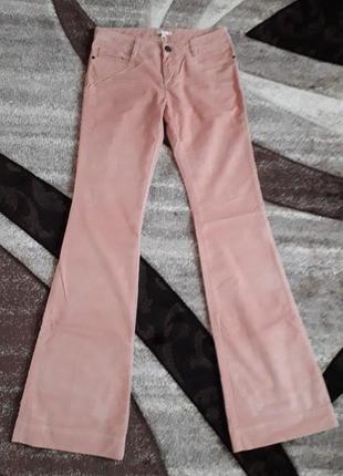 Лакшері трендові 2024-25 джинси мікровельвет  пудрові рожеві maje1 фото