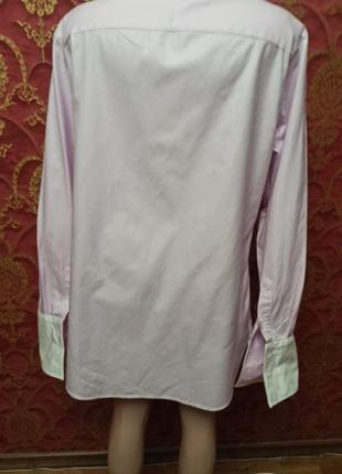 Шикарная розовая рубашка с широкими манжетами под запонки joho lewis 16 1/25 фото
