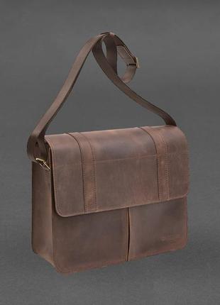 Шкіряна сумка-портфель classic темно-коричневий crazy horse blanknote2 фото