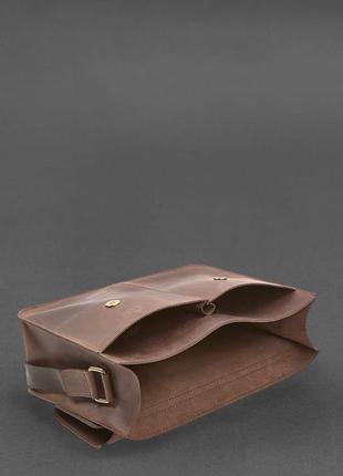 Кожаная сумка-портфель classic темно-коричневый crazy horse blanknote6 фото