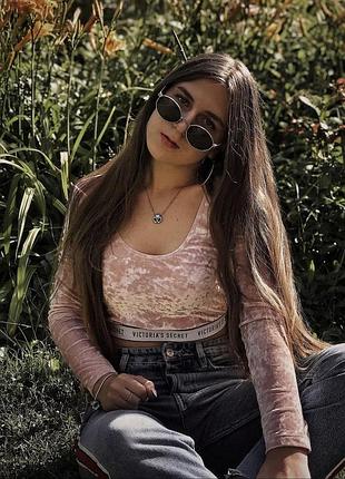 Victoria's secret logo crushed velvet crop top/ велюровий кроп топ