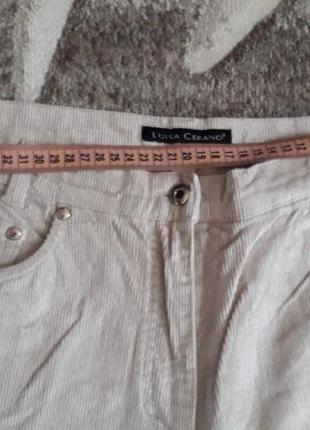 Італійські лакшері вельветові трендові джинси широкі високі айворі luisa cerano6 фото