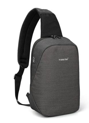 Мужская сумка через плечо tigernu t-s8061 32 х 20 х 11 см черно-серый4 фото