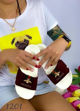 Шлепки " gucci bordo "