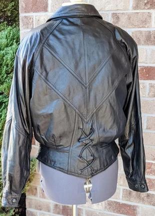 Жіноча шкіряна укорочена куртка косуха wilson leather xs/s