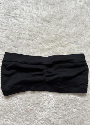 Топ бондо ліф чорний на резинці