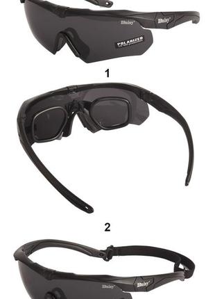 Защитные тактические солнцезащитные очки daisy x10-x,черные,с поляризацией,увеличенная толщина линз3 фото
