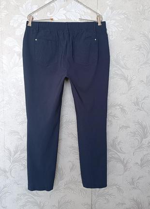 Р 18 / 52-54 базовые темно синие штаны брюки узкие скинни супер стрейчевые большие батал bpc3 фото