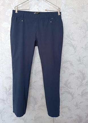 Р 18 / 52-54 базовые темно синие штаны брюки узкие скинни супер стрейчевые большие батал bpc2 фото