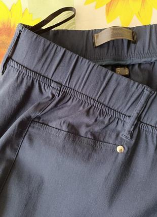 Р 18 / 52-54 базовые темно синие штаны брюки узкие скинни супер стрейчевые большие батал bpc4 фото