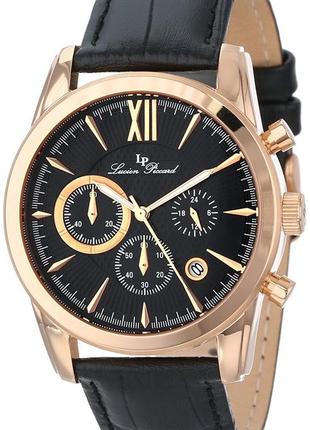 Men's mulhacen chronograph black textured dial black leather watch