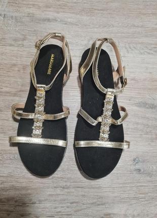 Нарядні золоті босоніжки сандалі mariamare1 фото