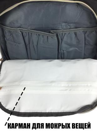 Рюкзак-манеж водовідштовхуючий 70х32 см сірий5 фото