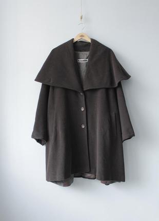 Jil sander vintage 90s пальто женское ангора шерсть шерсть коричневое acne studios prada raf simons maison margiela dries van noten оверсайз