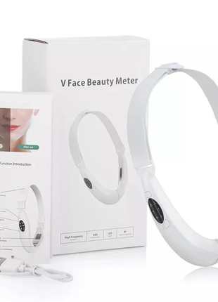 Аппарат для подтяжки подбородка v face beauty meter 5 режимов 8 уровней интенсивности белый2 фото