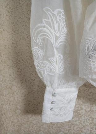 H&m неймовірна біла блузка блуза вишиванка квіти вишивка бренд h&m, р.xs7 фото